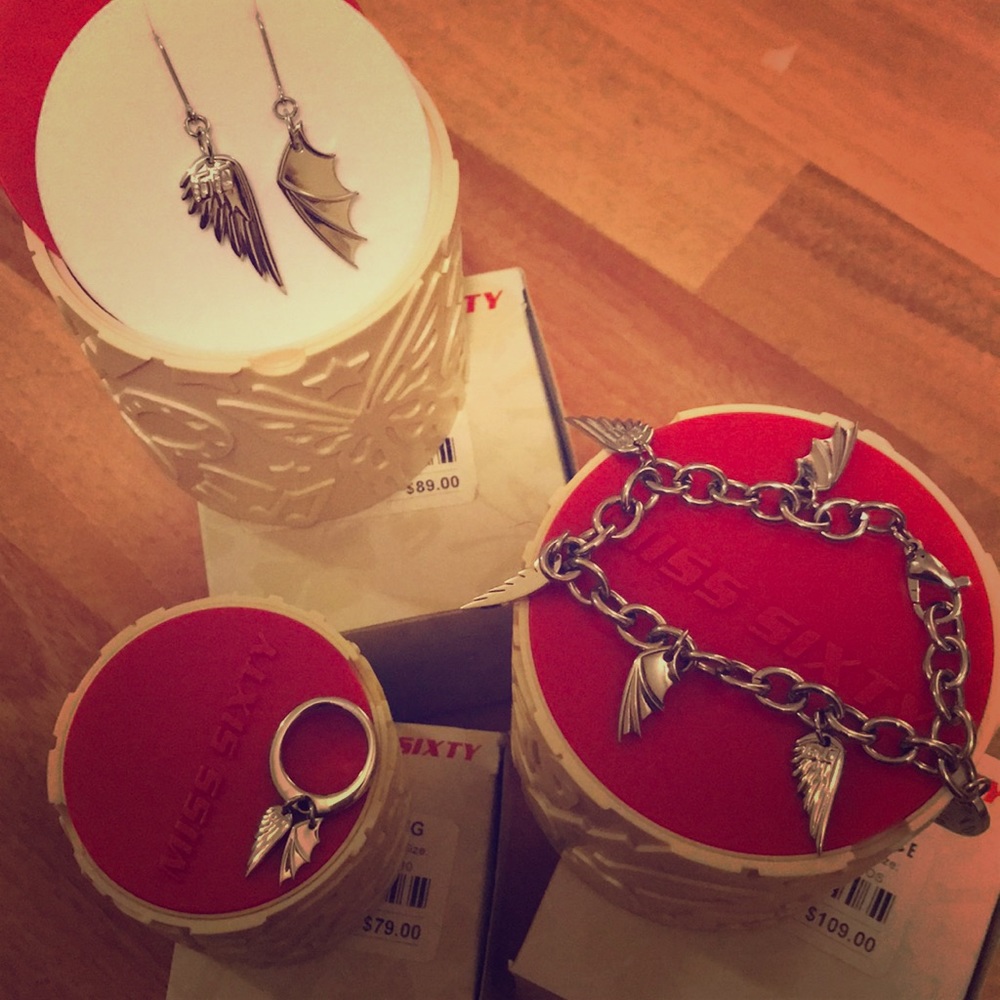 Miss Sixty wings jewelry set, Stainless Steel